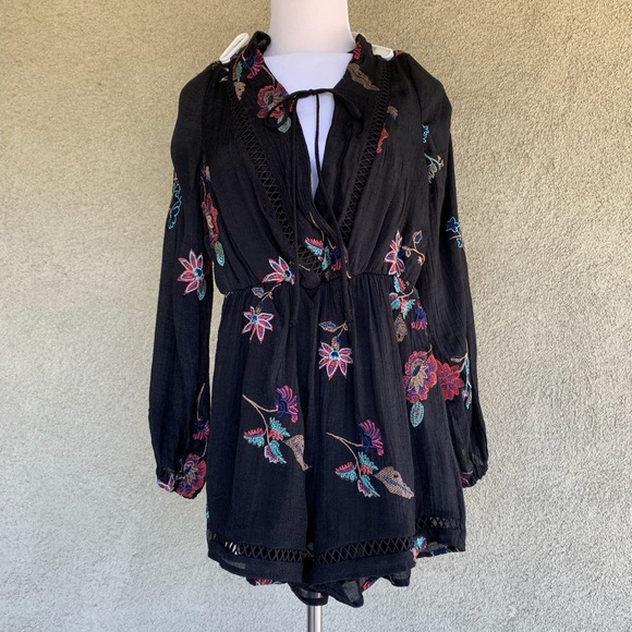 🔥5/$20🔥 Rebellion Chiffon Romper Embroidery - Picture 6 of 8